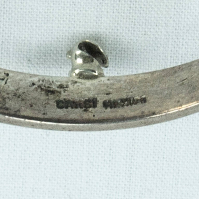 Women's or Men's Modernist Sterling Silver Love at First Spike Vintage Heirloom Estate Brooch Pin For Sale
