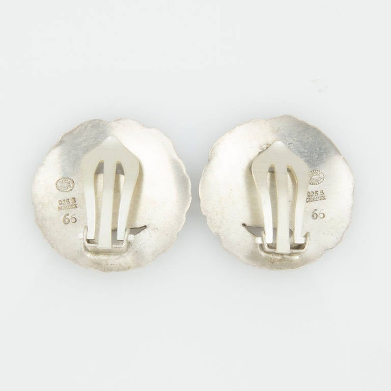 Designed by Georg Jensen C1910; each Dove Bird earring measures approximately .75