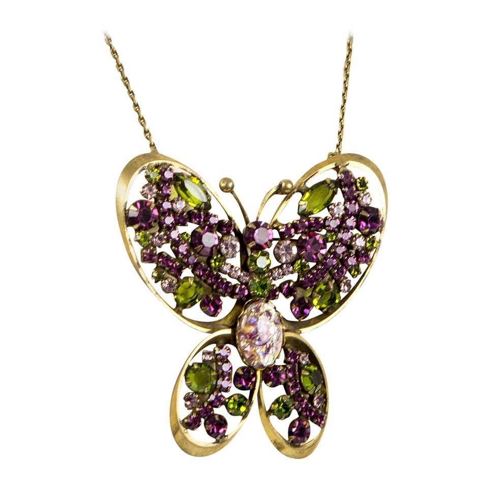 Designer Alice Caviness Butterfly Pin Necklace