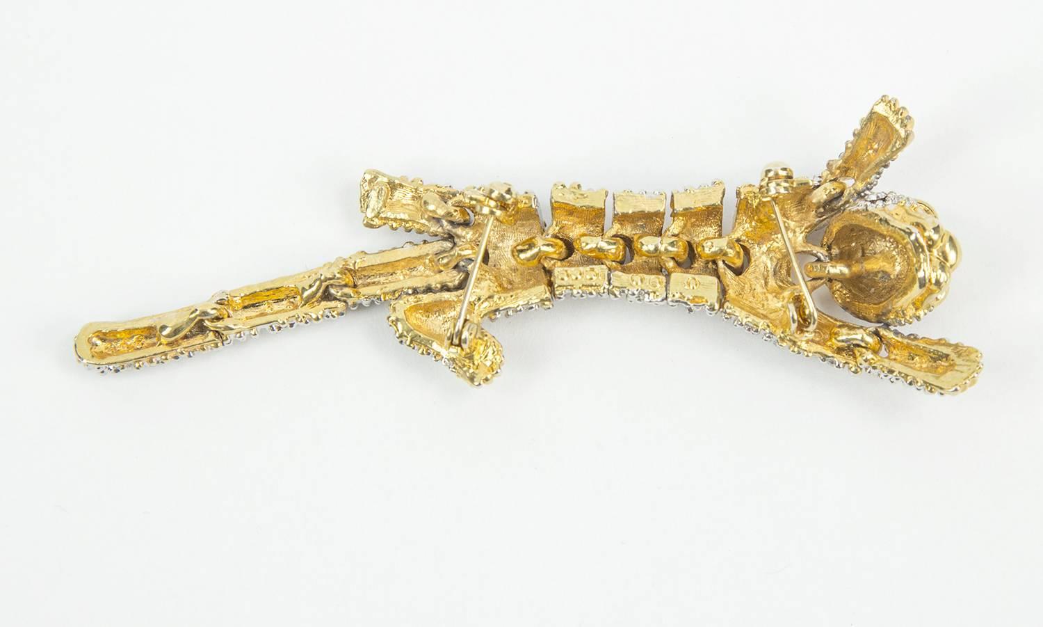 cheetah diamante brooch