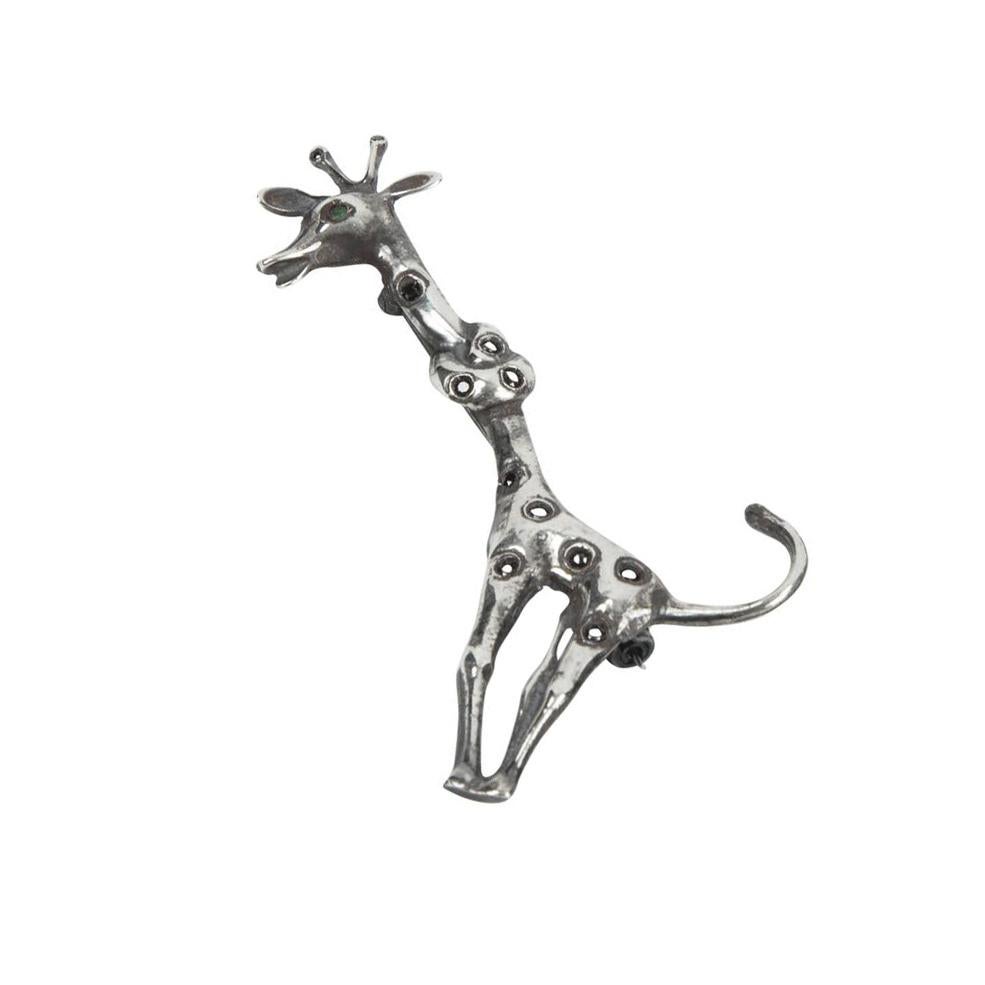 Modernist Delightful Giraffe Sterling Silver Figural Brooch Pin