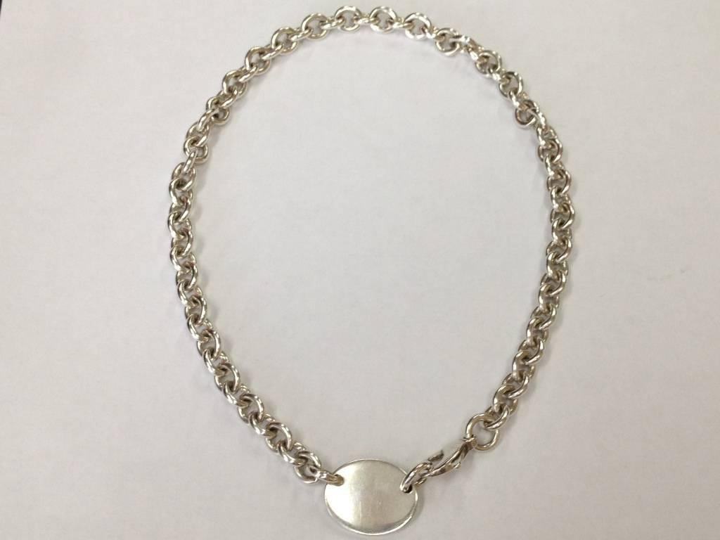 Modernist Tiffany & Co. Sterling Silver Return to Tiffany Tag Necklace