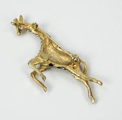 Signed Hattie Carnegie Enamel CZ Giraffe Figural Brooch Pin