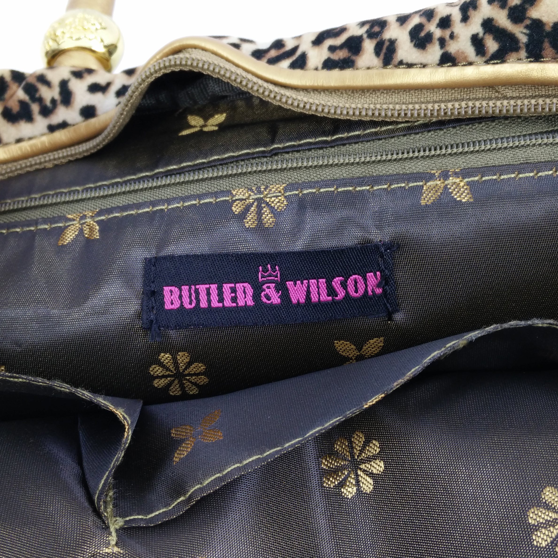 butler and wilson leopard print bag