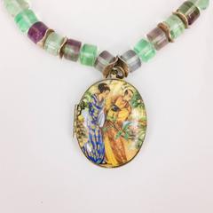 Tourmaline Necklace Suspending Japanese Locket Pendant