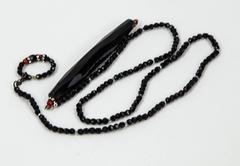 Striking Black Jet Lariat Necklace