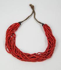 Multi Strand Small Nugget Coral Tribal Art Necklace