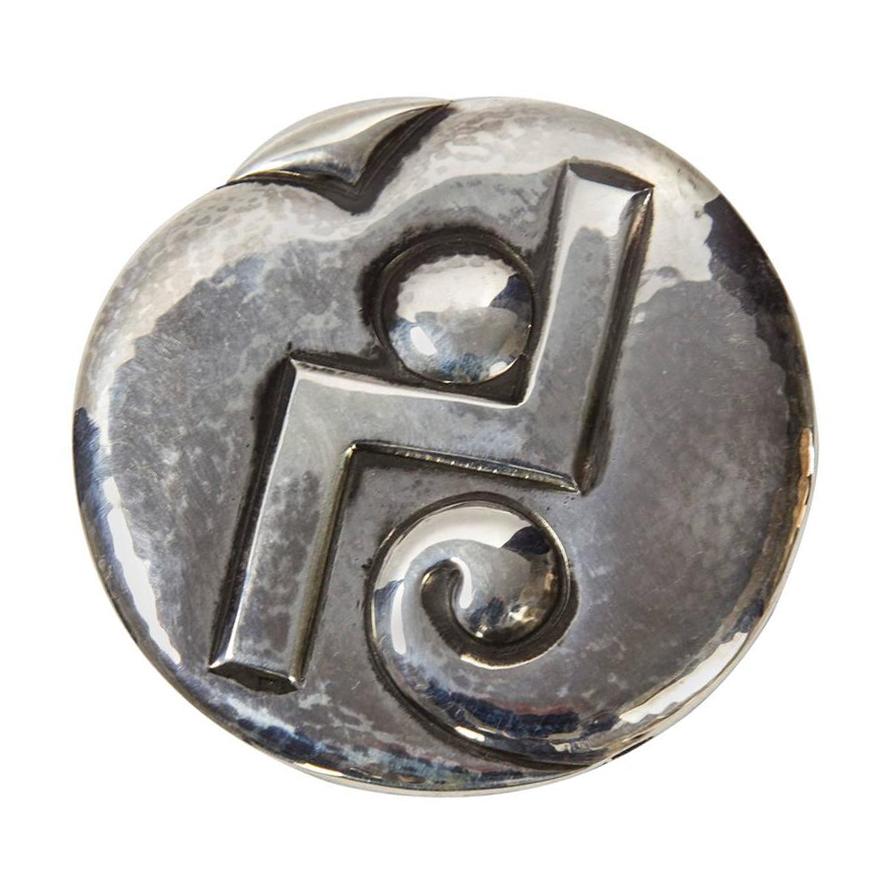 Women's or Men's Art Deco Hans Hansen Denmark Sterling Silver Runway Brooch Pin