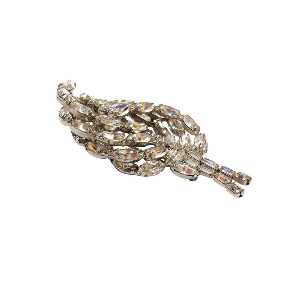 Broche Hoja Swarovski Retro Años 50 Kramer en Excelente estado para la venta en Montreal, QC