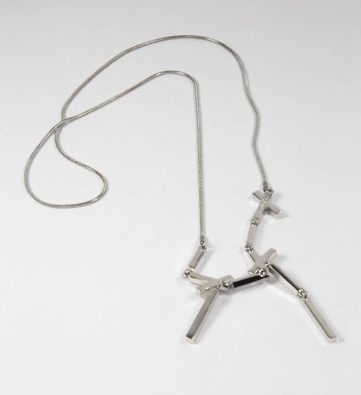 Set The Bar CZ Pendant Necklace