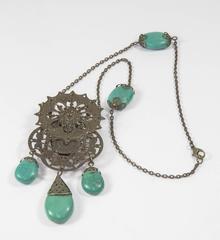 Bronzed Scarab Beetle Pendant Necklace