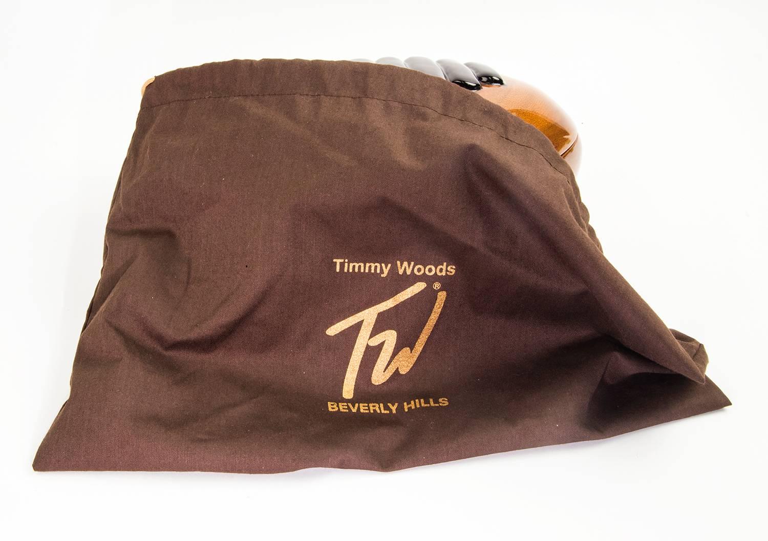 Timmy Woods of Beverly Hills Acacia Wood Handbag Purse Clutch NWT 3