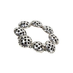Bracciale modernista a cerchio in argento Sterling A Link Messico Estate Jewelry