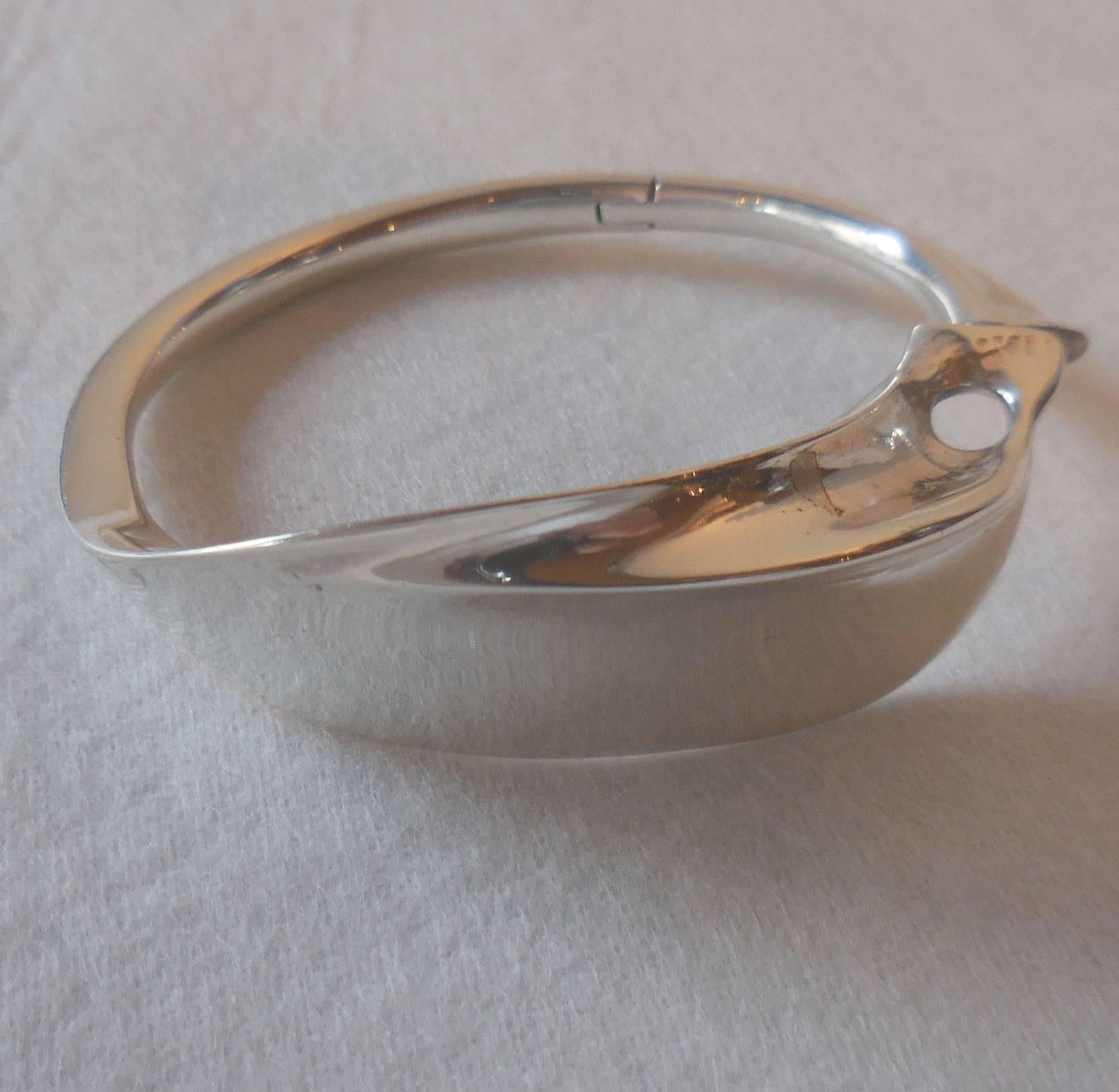 Women's Avant Garde Modernist Free Form Organic Sterling Silver Bracelet