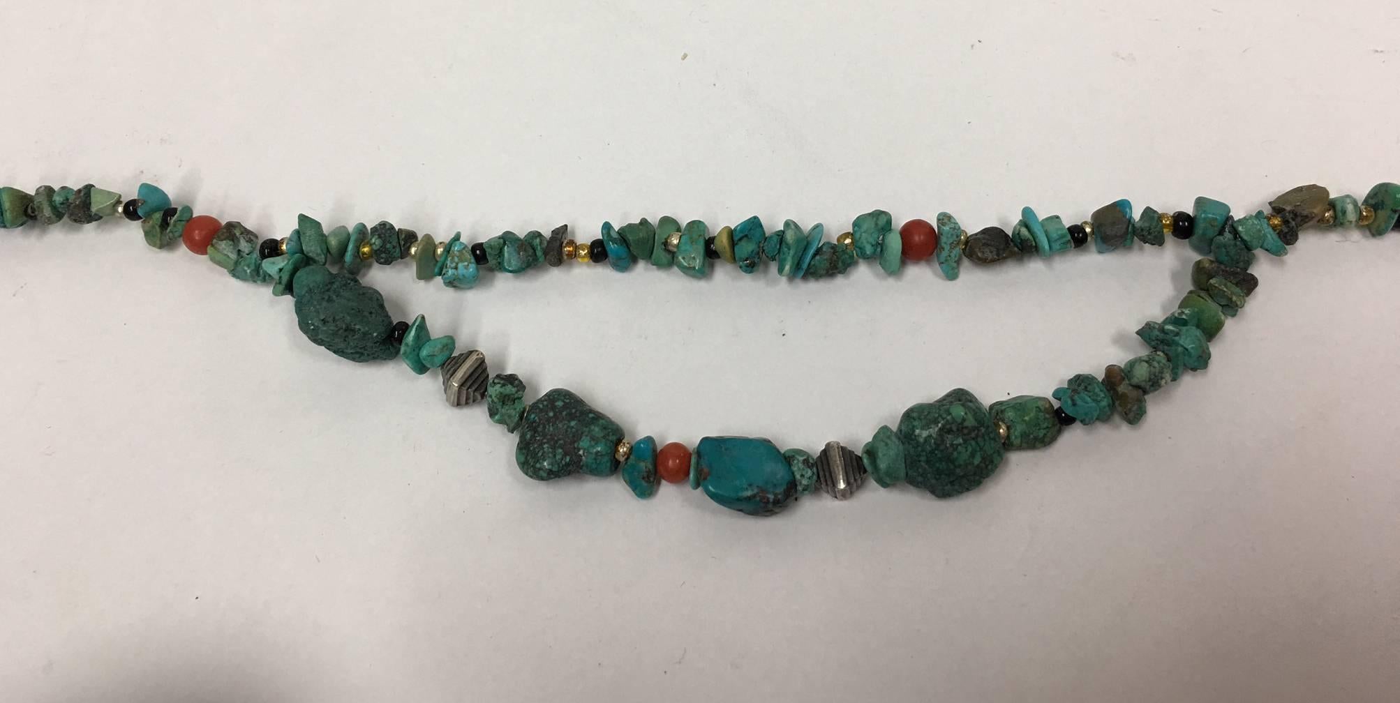 double strand turquoise necklace
