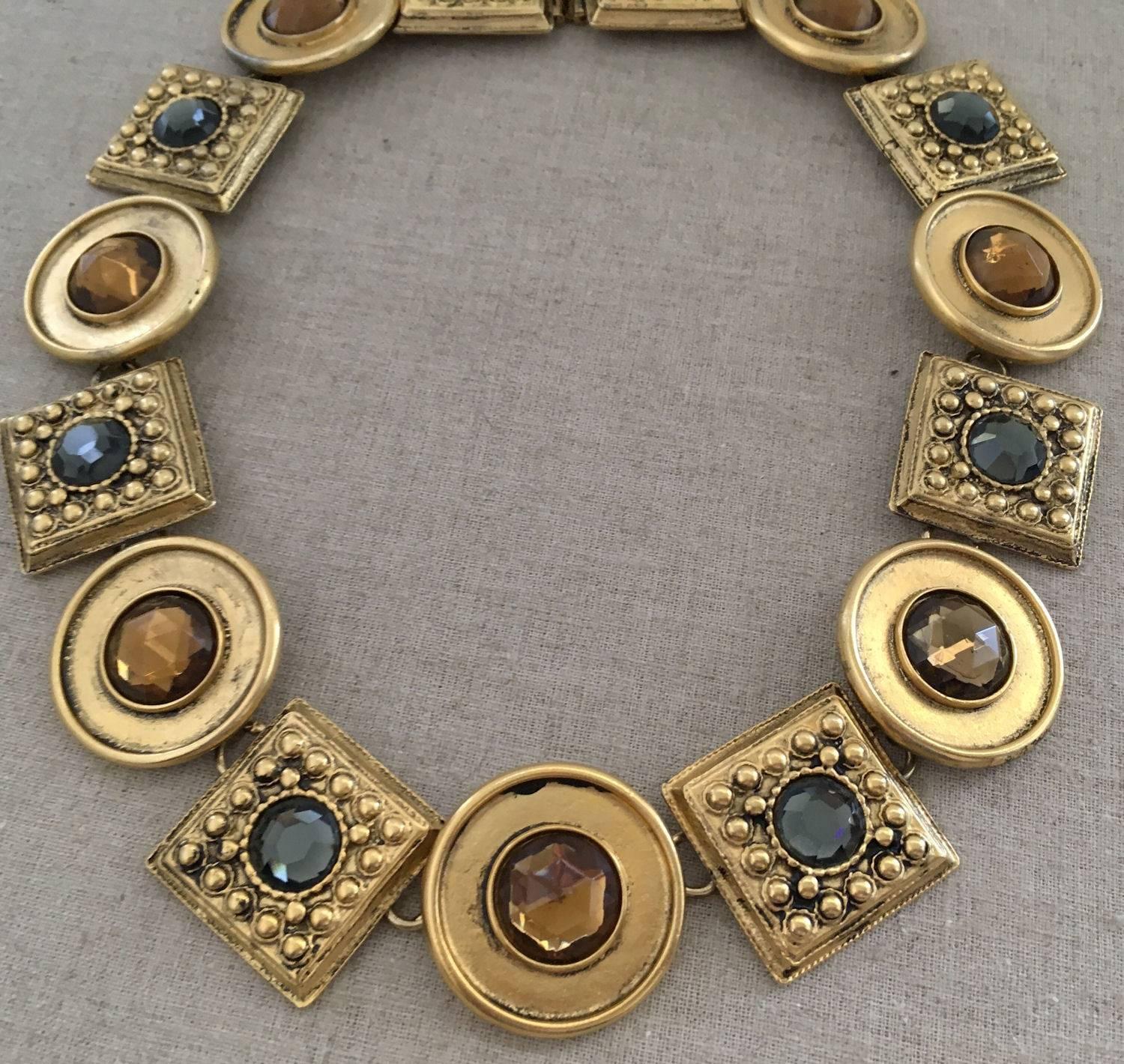 Ben-Amun Signed Statement Runway Necklace Collar Necklace 1