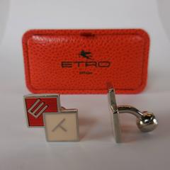 Etro Milano Signature Enamel and Gold Cuff Links
