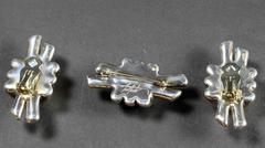 Modernist Silver Brooch Pin and Earrings