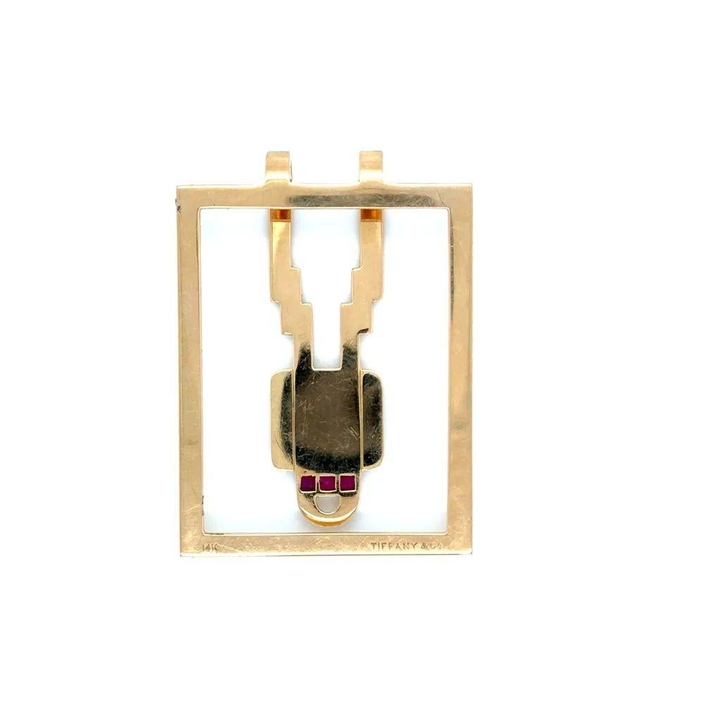 Taille française Pince à billets rétro Tiffany & Co Designer French-Cut Ruby Gold Clip en vente