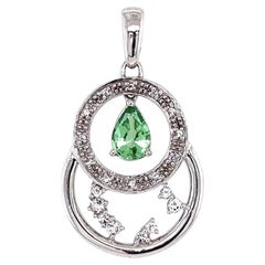 Collier avec pendentifs en poire, tsavorite, grenat vert GIA et topaze blanche