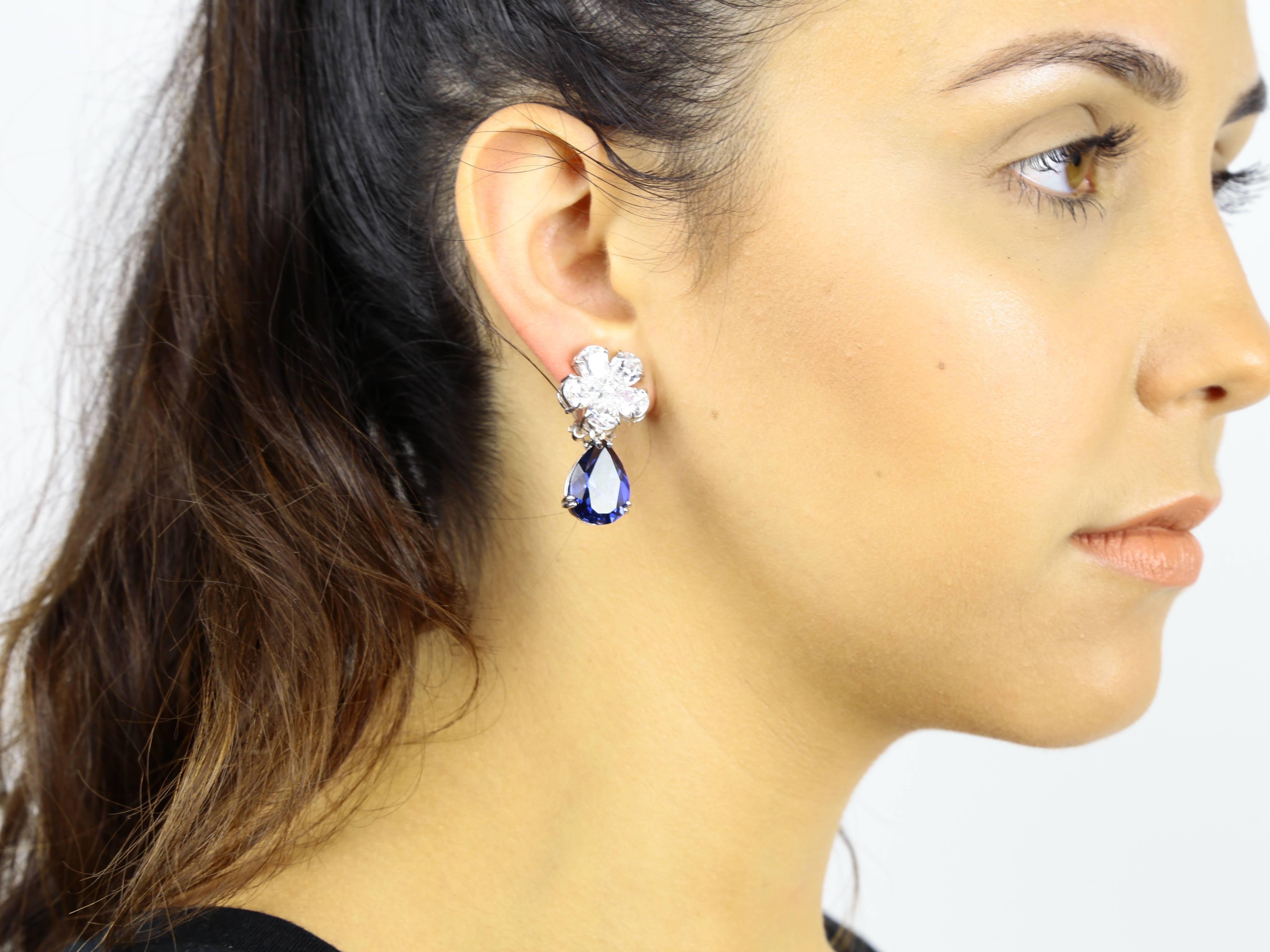 sapphire statement earrings