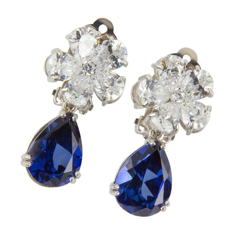 Fake sapphire earrings Clearance
