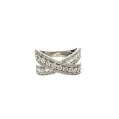 Vintage EFFY Designer Diamond ‘Moi et Toi’ Crossover Bypass Gold Band Ring