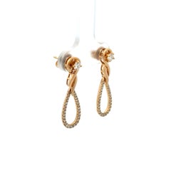 Vintage RBC Diamond Stud Diamond and Loop Diamond Gold Drop Earrings