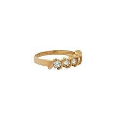 Vintage-Diamantring mit 5 Steinen, Gold, 4,5 mm Breite – edler Vintage-Schmuck