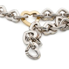 Vintage Iconic TIFFANY & CO Sterling Silver and Gold Heart Link Bracelet