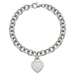 TIFFANY & CO. iconico e vintage Collana a maglie con ciondolo a forma di cuore in argento sterling