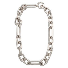 Vintage Designer Ralph Lauren Heavy 925 Sterling Paperclip Link Chain Necklace