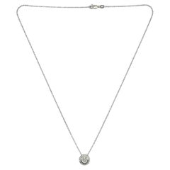 Vintage Mosaic Diamond Gold Round Drop Pendant Necklace
