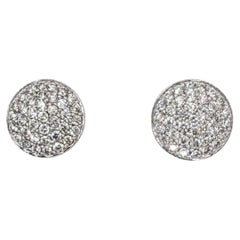Vintage RBC Diamond Gold Round Disc Earrings Fine Estate Jewelry