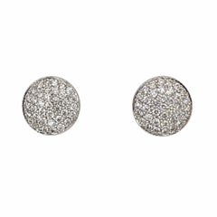 Vintage RBC Diamond Gold Round Disc Earrings Fine Estate Jewelry