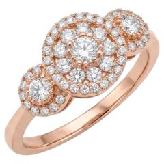 Anillo vintage EFFY de diseño RBC con diamantes en racimo y oro