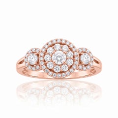 Anillo vintage EFFY de diseño RBC con diamantes en racimo y oro