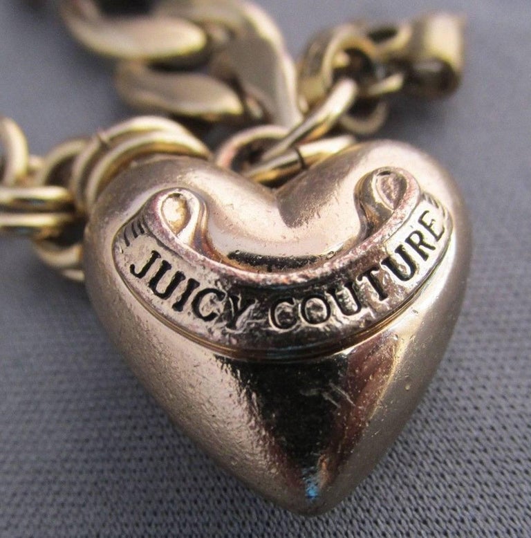 Juicy Couture Chunky Gold Tone 3D Multi Charm Link Bracelet Estate Find For  Sale at 1stDibs | chunky silver cuff bracelet, juicy couture jewelry sale,  juicy charm