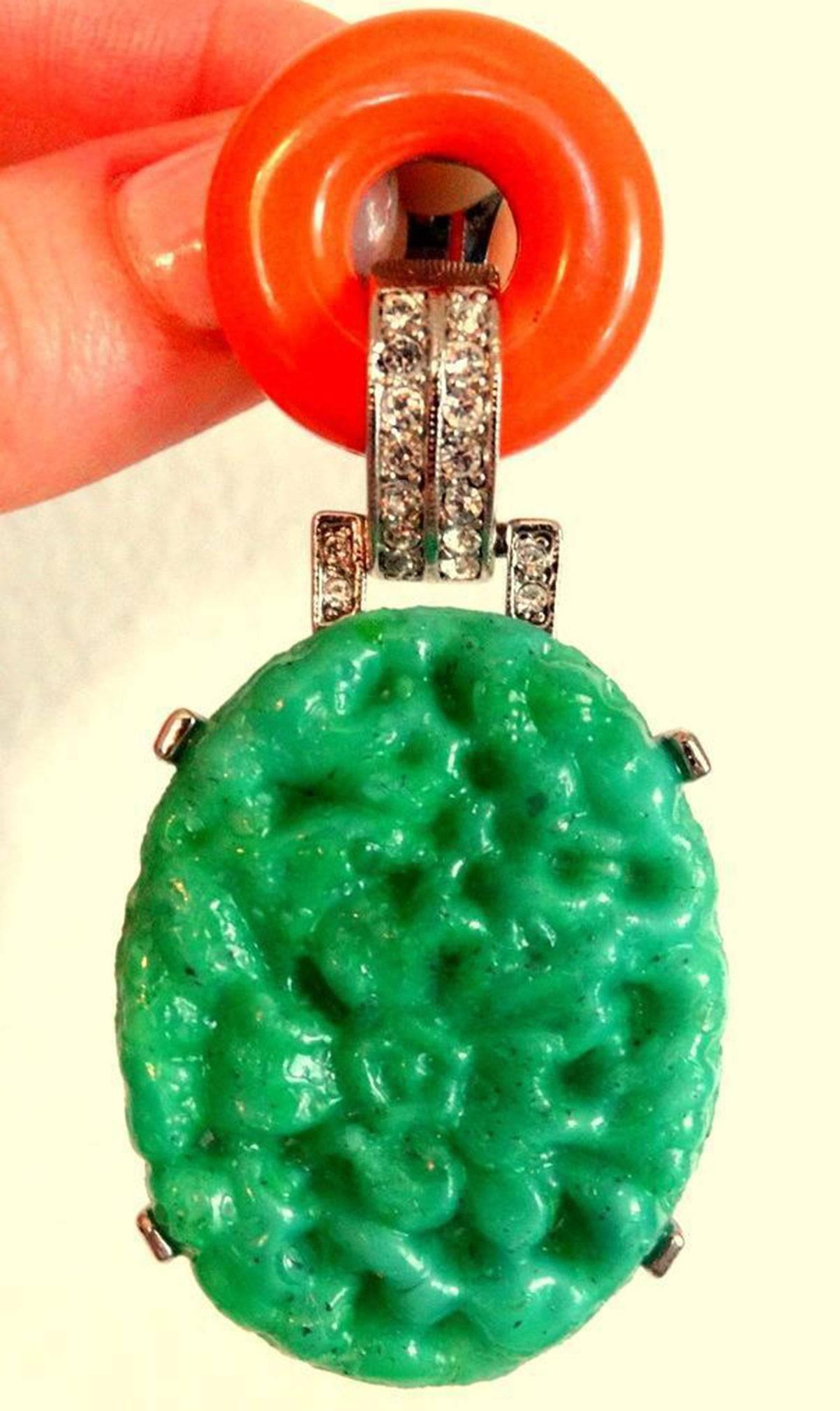 faux jade earrings