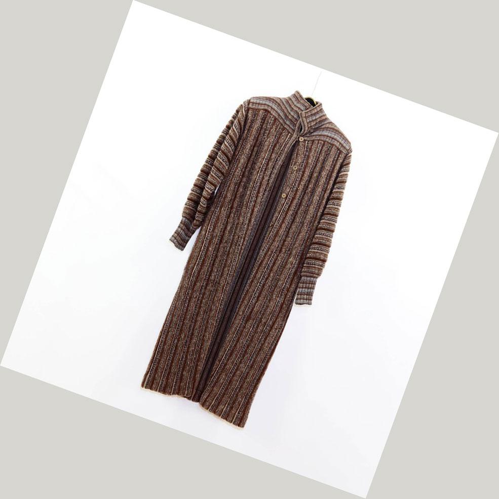 Noir Missoni - Manteau long vintage en laine pour femme, Italie en vente