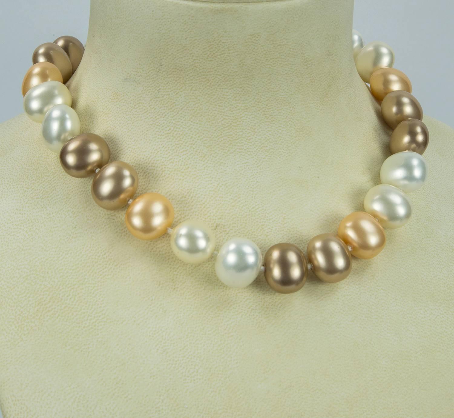 large pearl choker necklace