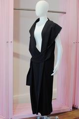 1994 Yohji Yamamoto black wool gabardine kimono style dress