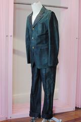 2002 COMME des GARÇONS Homme Plus dark green waxed leather suit