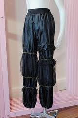 2005 COMME des GARÇONS black pants with mesh tulle puff attachments