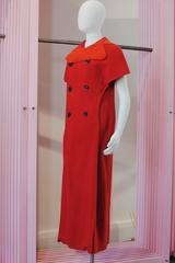 2009 Yohji Yamamoto red wool coat with silk panel