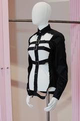 2008 COMME des GARÇONS black cut-out cage shirt