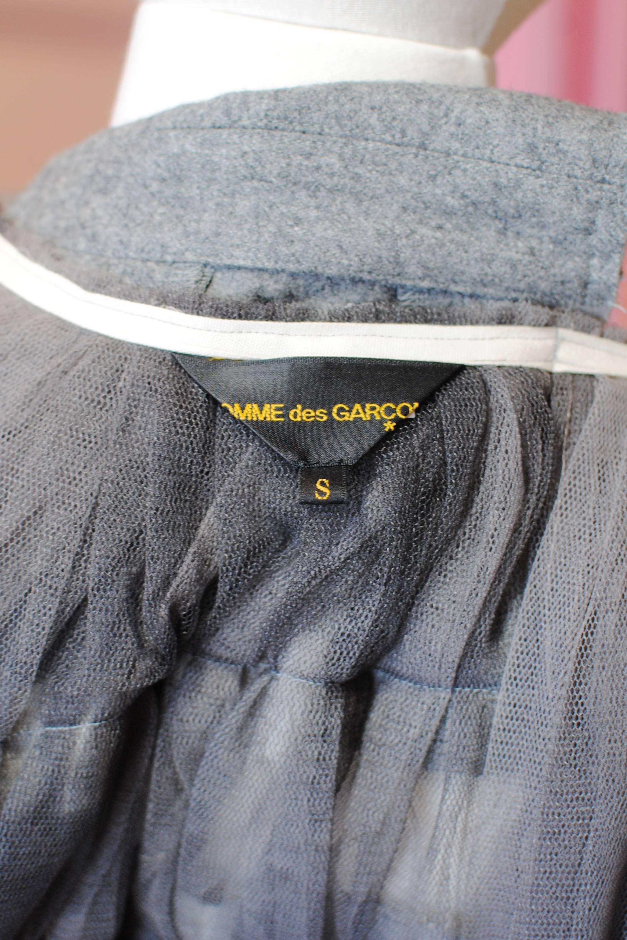 2007 COMME des GARÇONS deconstructed grey tulle jacket dress For Sale 1