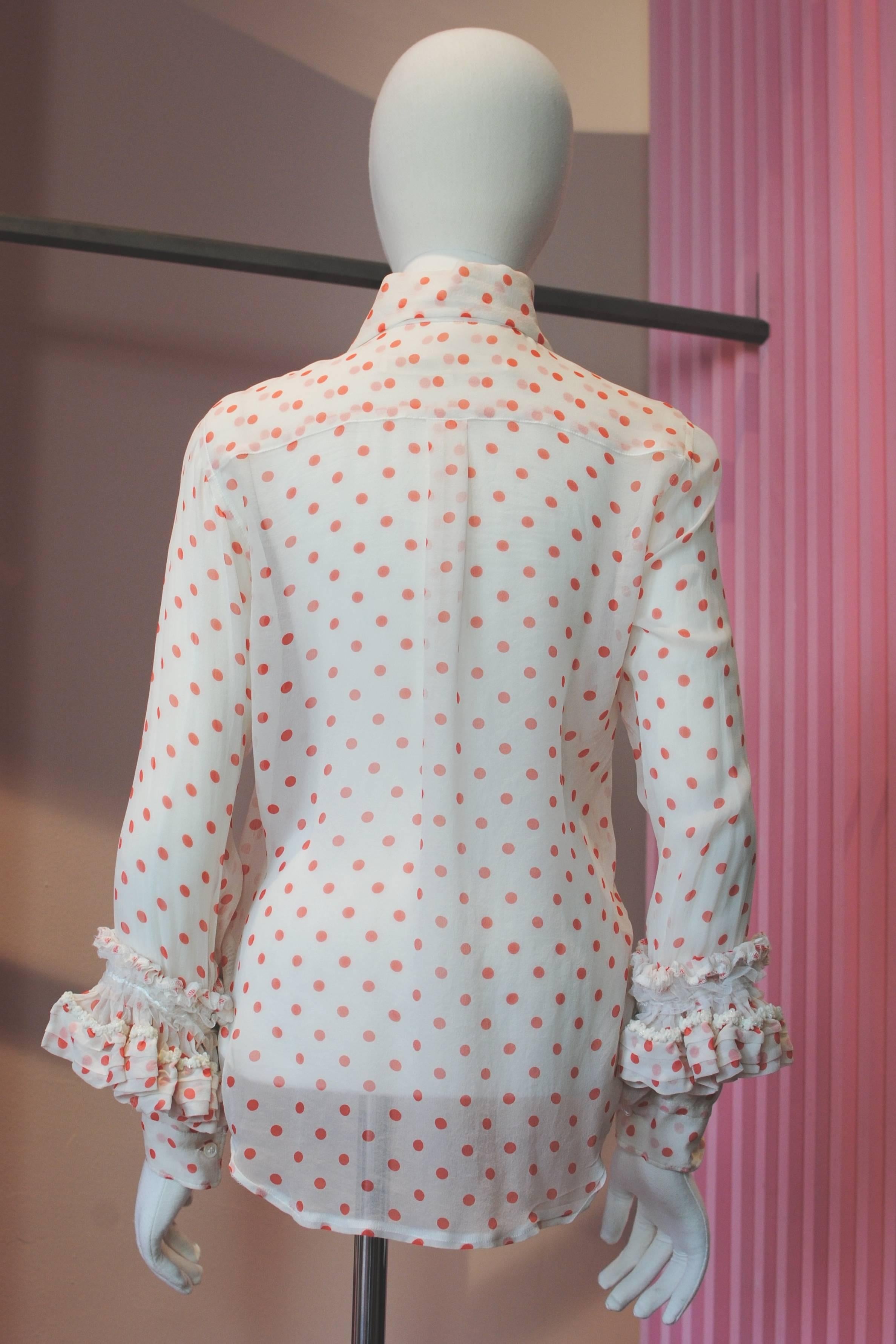 2006 COMME des GARCONS silk polka dot shirt In Excellent Condition For Sale In Melbourne, Victoria