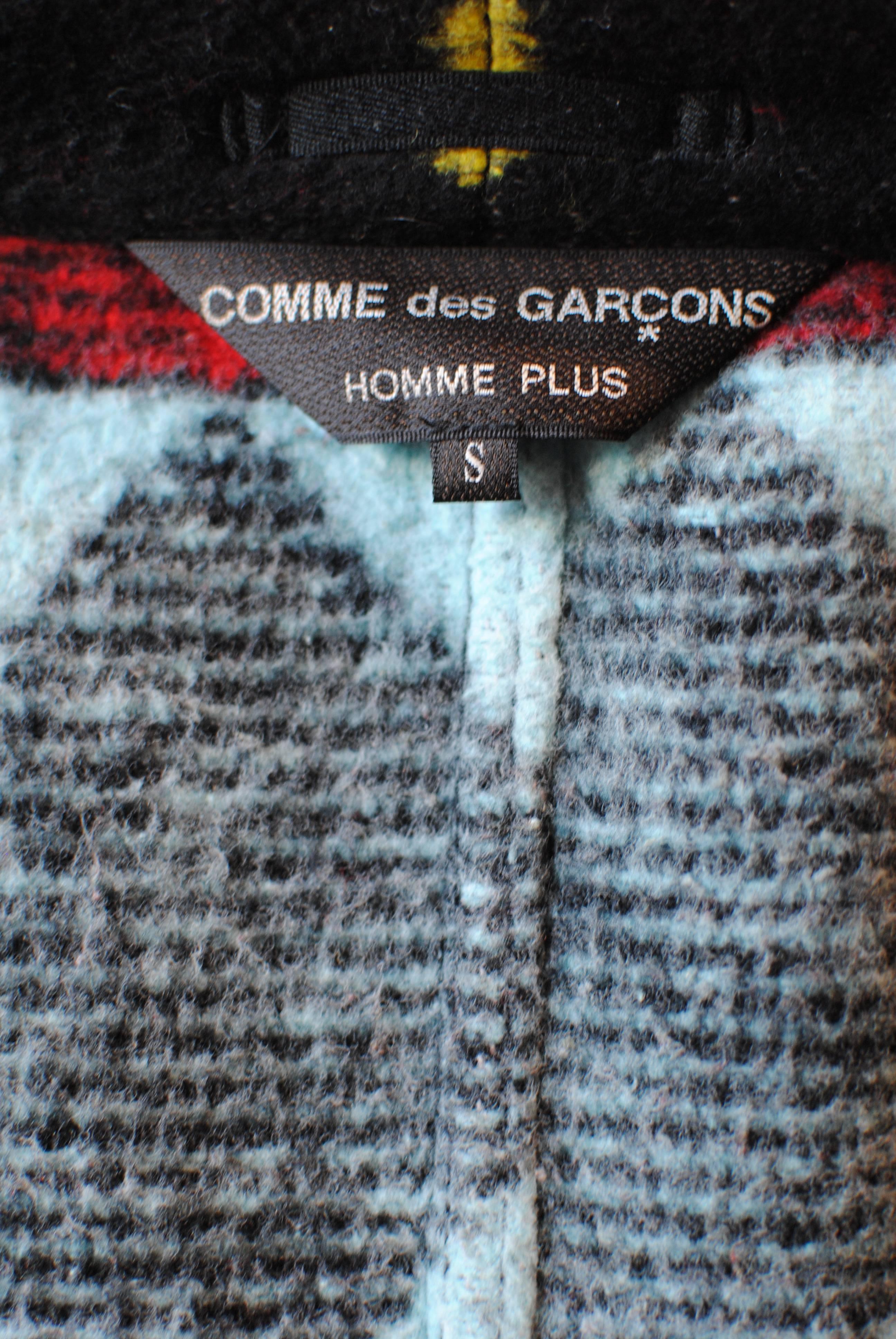 2004 COMME des GARÇONS Homme Plus tribal print blanket suit For Sale 1