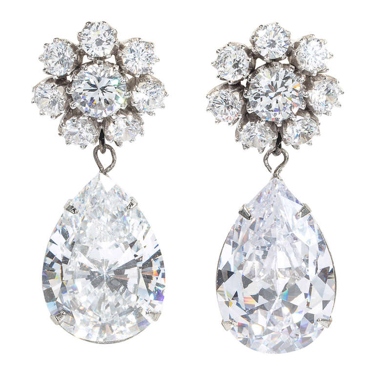 Glamor Knockout Faux Diamond Drop Earrings